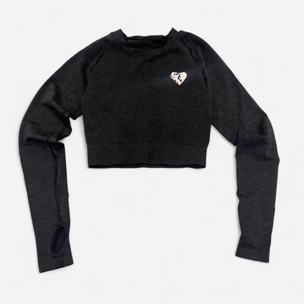 Activewear Black Long Sleeve Crop Top